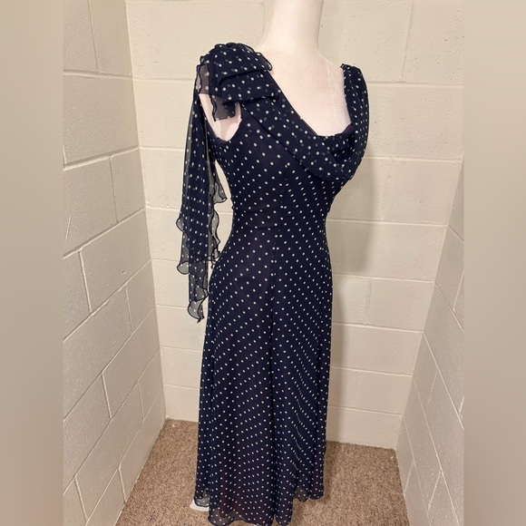 Vtg Jenny Packham Couture Navy and White dress - Picture 4 of 6